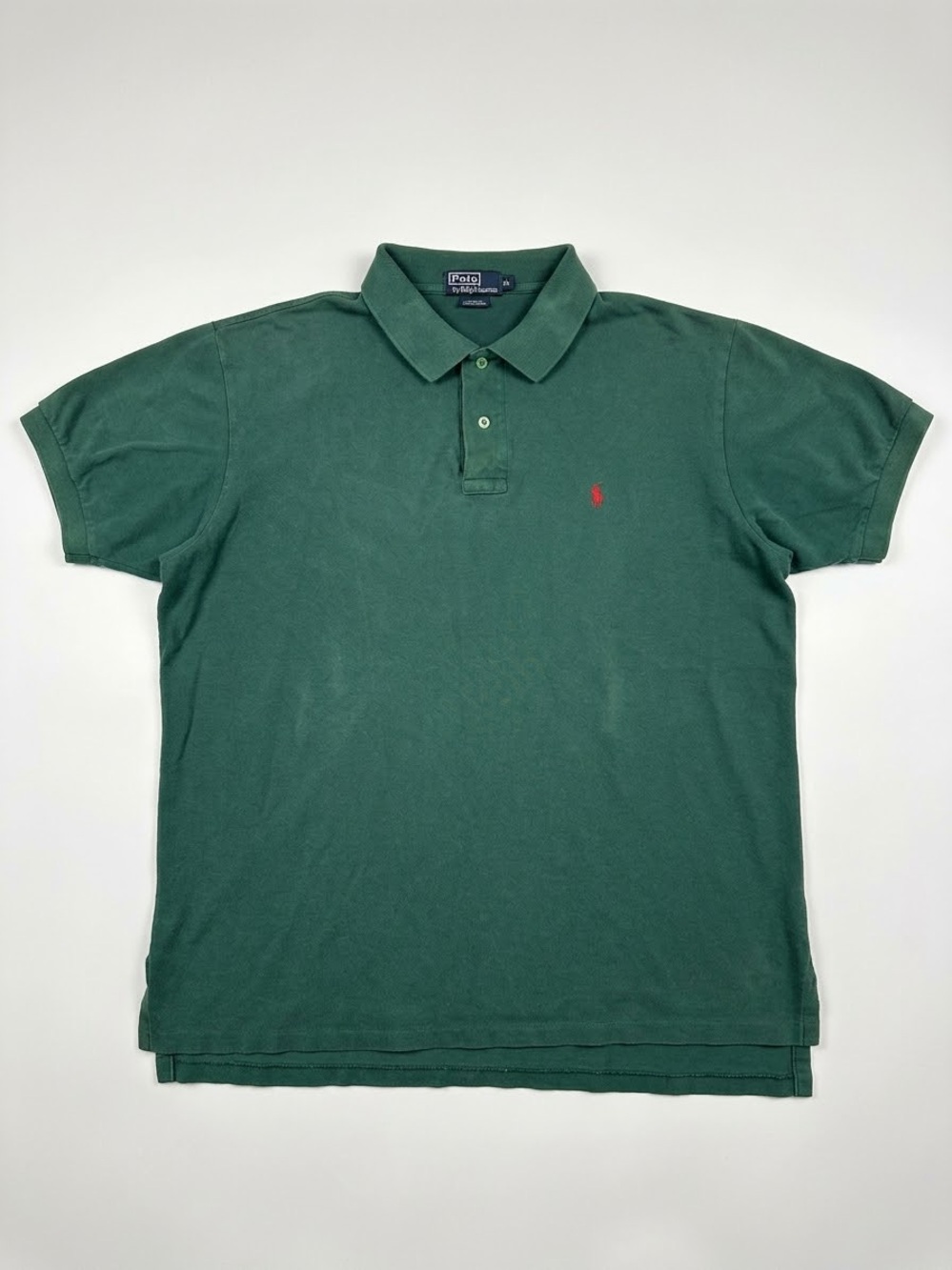Vintage 90s Polo Ralph Lauren Made in USA Green Mesh Piqué Polo Shirt XL